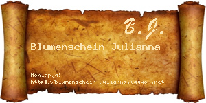 Blumenschein Julianna névjegykártya